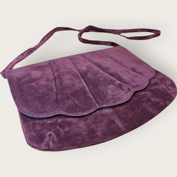 Vintage Cabrelli Canada Burgundy Velvety Shell Envelope Purse - Picture 9 of 9